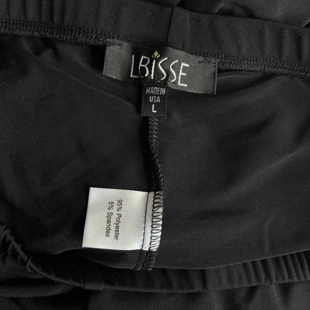 LBISSE | Black Wide Leg Stretch Pants Women’s | Size L - Picture 5 of 7